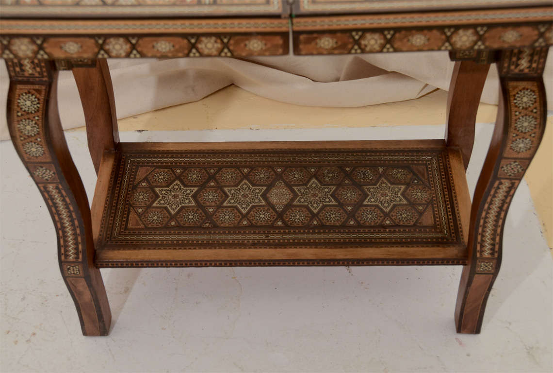 20th Century Middle Eastern Folding Inlaid Games Table