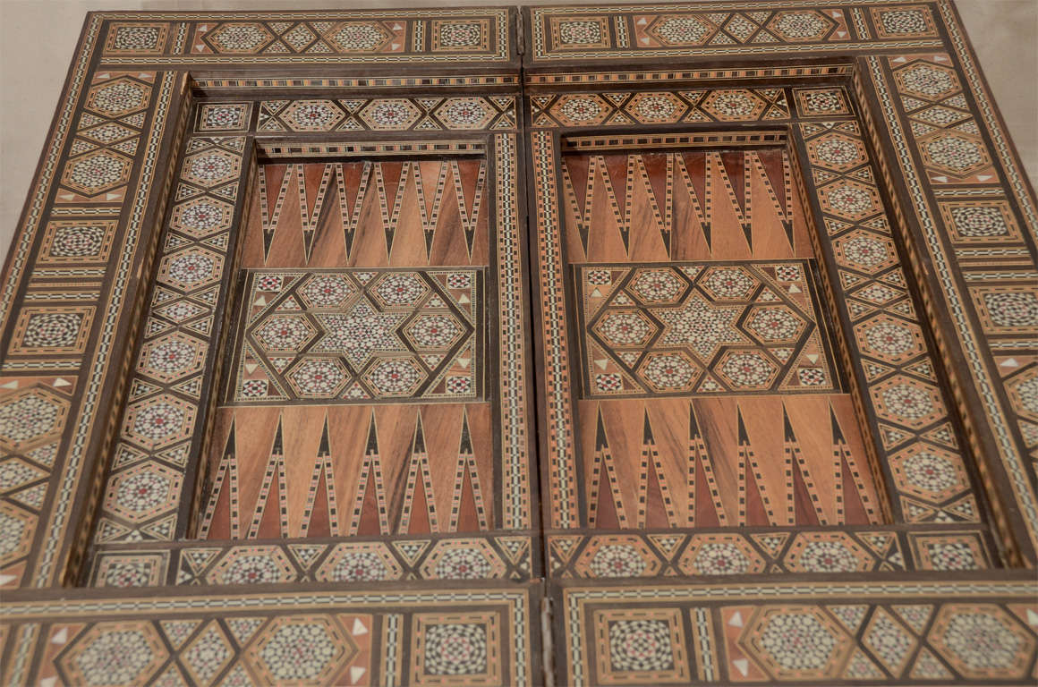 Middle Eastern Folding Inlaid Games Table 2