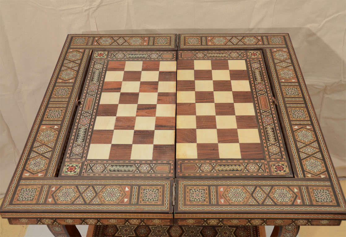 Middle Eastern Folding Inlaid Games Table 3