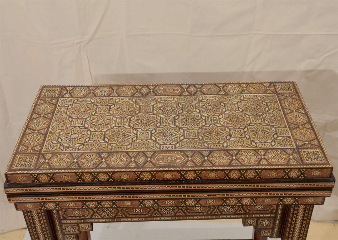 Middle Eastern Folding Inlaid Games Table 6