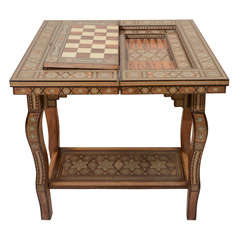 Middle Eastern Folding Inlaid Games Table