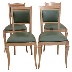 French 1940
s Cerused Oak Dining Chairs