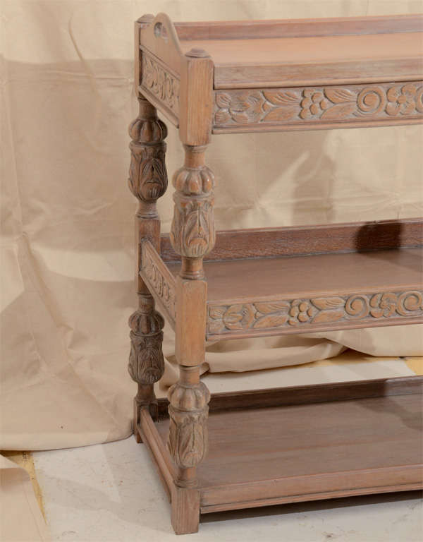 Cerused Oak 3 Tier Serving Trolley