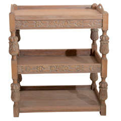 Cerused Oak 3 Tier Serving Trolley