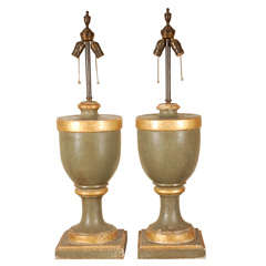 Pair of  Lamps From 19th Century Finials