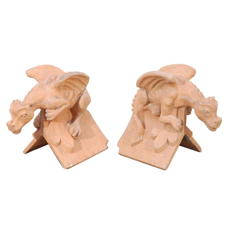 English Gargoyle Rooftop Finials For Sale