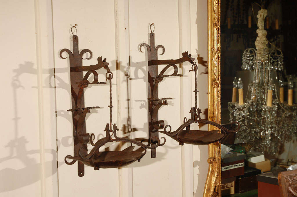 Antique Dragon Oil Sconces