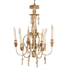 Vintage Italian Wood Chandelier