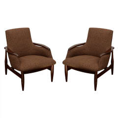 Pair Scandinavian Style Armchairs