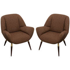 Pair Barrel Back Chairs