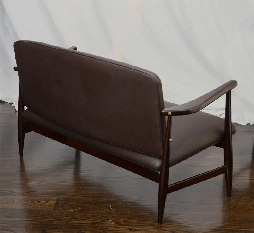 Danish 1950s Three-Piece Armchair and Settee Lounge Set For Sale