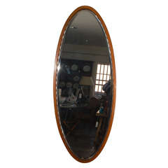 Antique Larger Oval Beveled Mirror