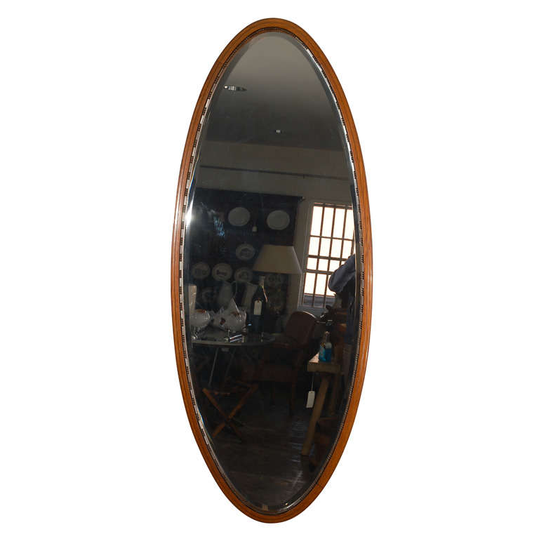 Larger Oval Beveled Mirror For Sale at 1stDibs