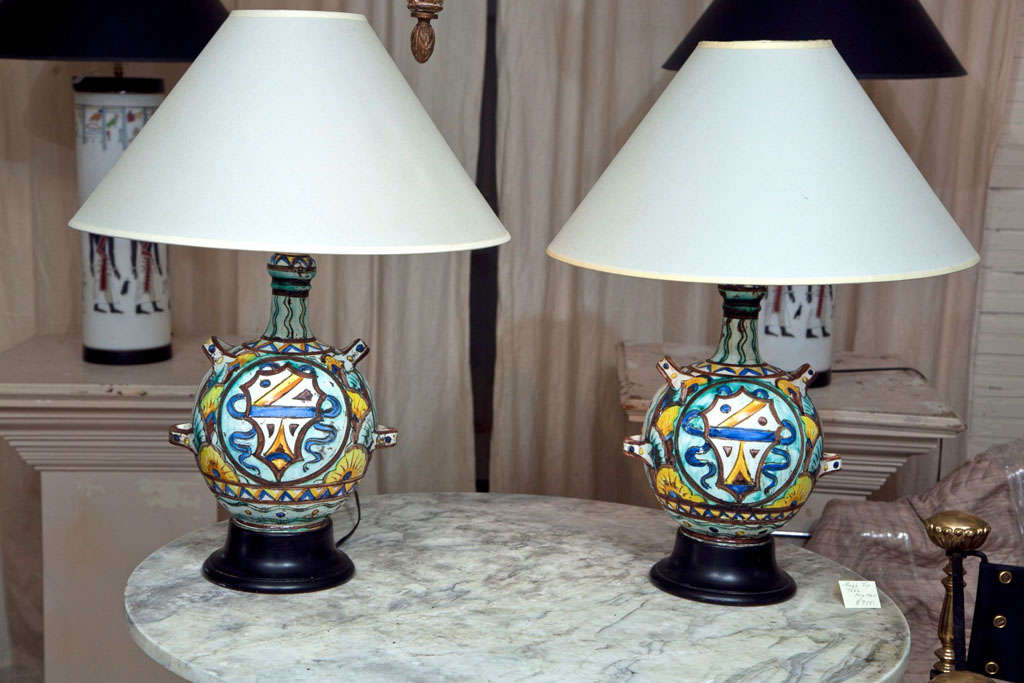 Pair Italian Pottery Lamps