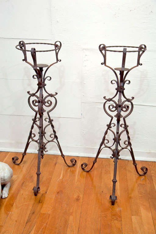 Pair Iron Plant Stands