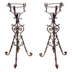 Pair Iron Plant Stands