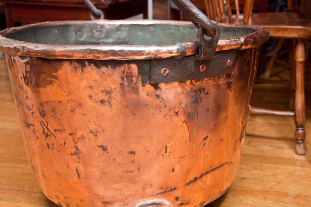 19th Century Large American Apple Butter Kettle For Sale