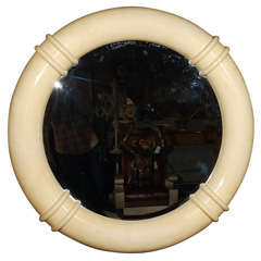 Vintage Faux Parchment Mirror Attributed to Karl Springer 3