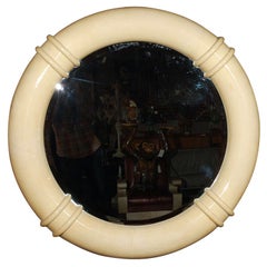 Vintage Faux Parchment Mirror Attributed to Karl Springer
