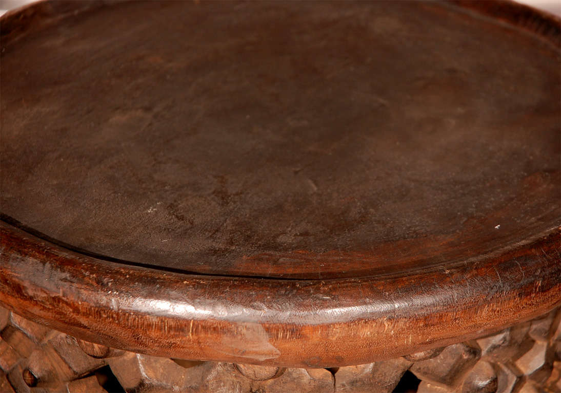 Wood African Drum Table  from Cameroon