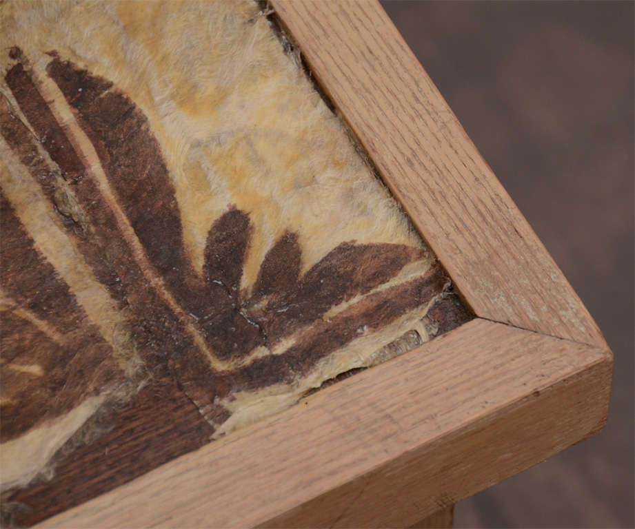 Bleached Oak Coffee Table with Graphic Textile Inlay at 1stDibs