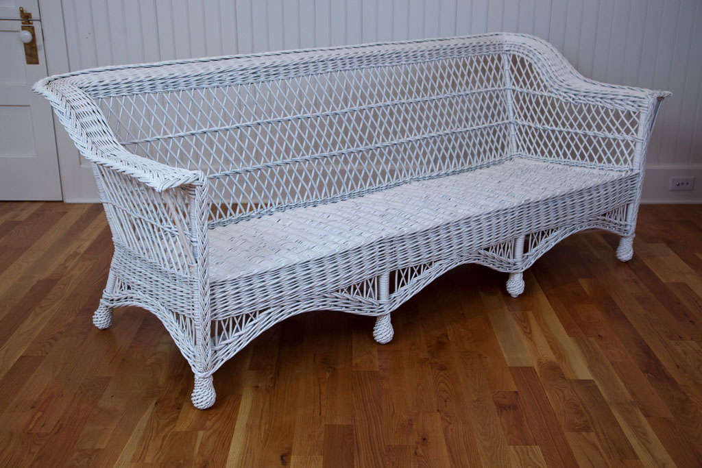 Antique Bar Harbor Wicker Sofa at 1stDibs wicker sofa for sale