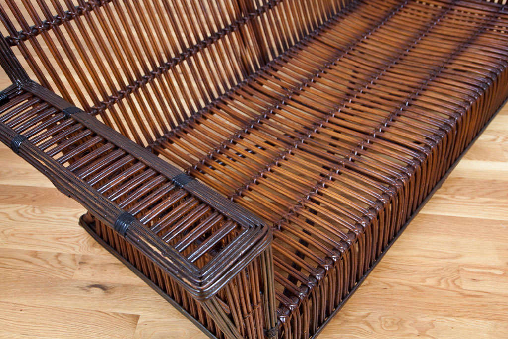 Four Piece Antique Rattan Stick Wicker Set at 1stdibs