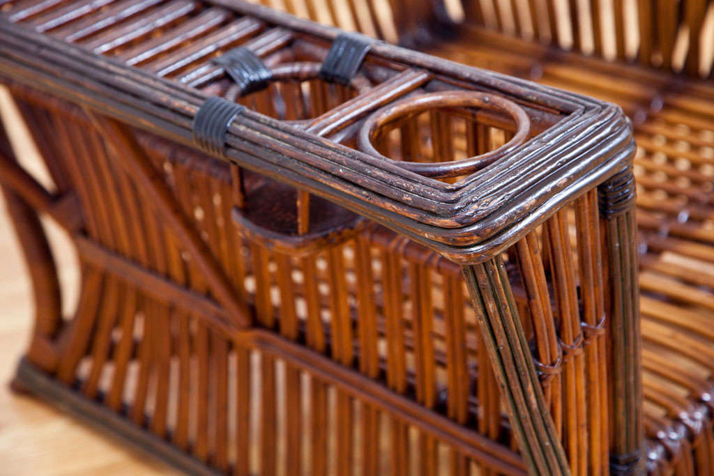 Four Piece Antique Rattan Stick Wicker Set at 1stDibs