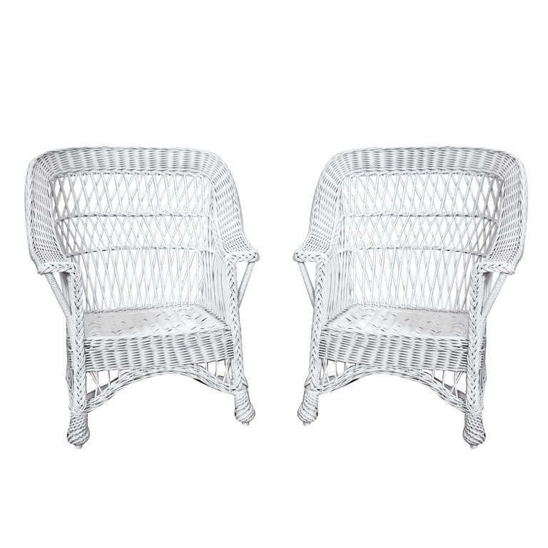 Heywood Wakefield Bar Harbor Wicker Chairs at 1stDibs