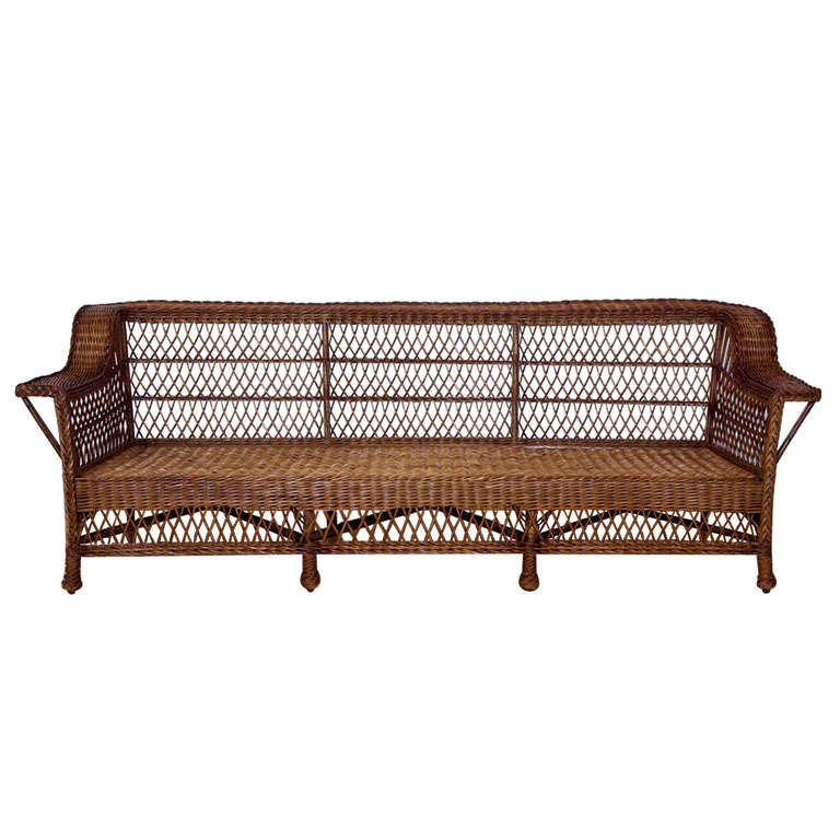Antique Bar Harbor Wicker Sofa at 1stDibs