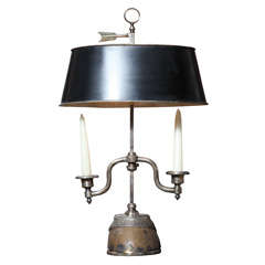 A Sterling Silver and Tole Bouillotte Lamp 1930's