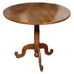 A 19th Century American Country Oak Tilt-Top Table