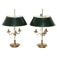 A Pair of Gilt Bronze Bouillotte Style Lamps France c.1920