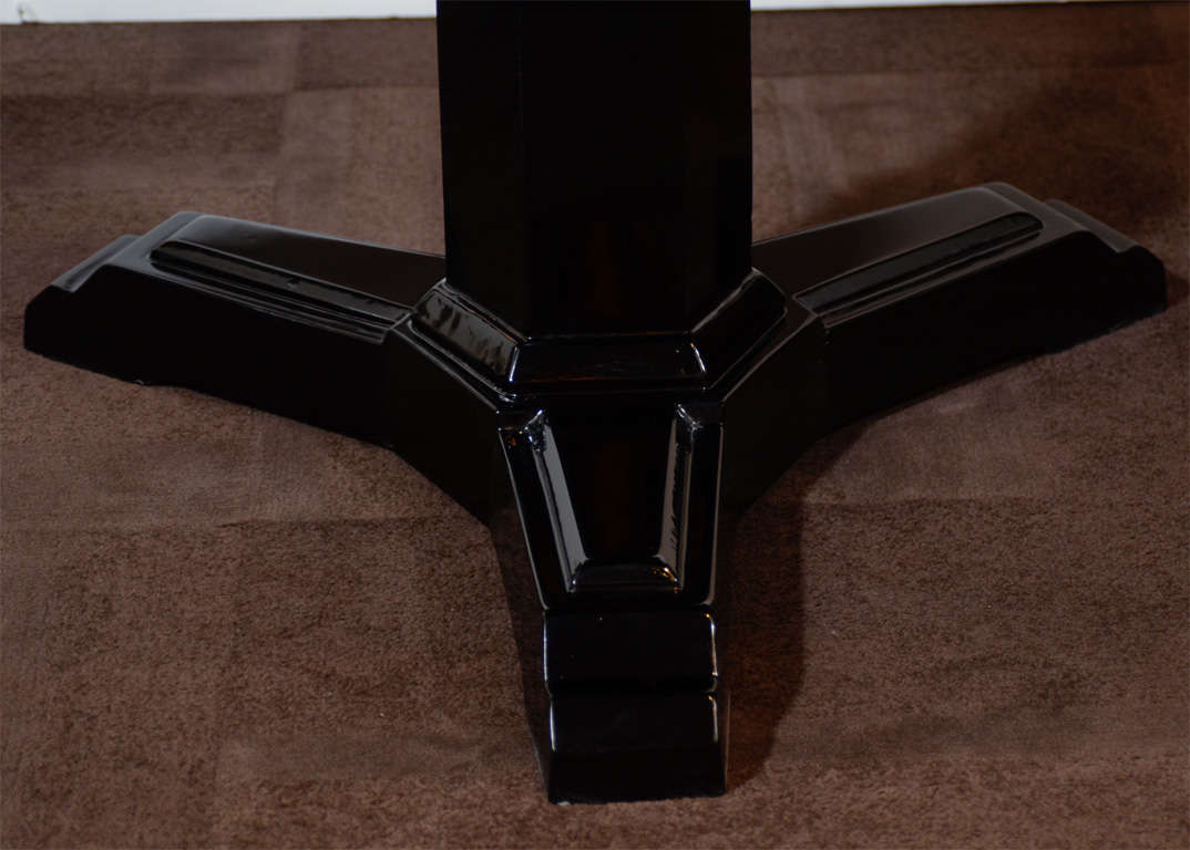 20th Century Art Deco Black Lacquered Skyscraper Center Table or Dining Table