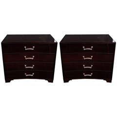 Pair of Hollywood Bow Front Chests by Grosfeld House