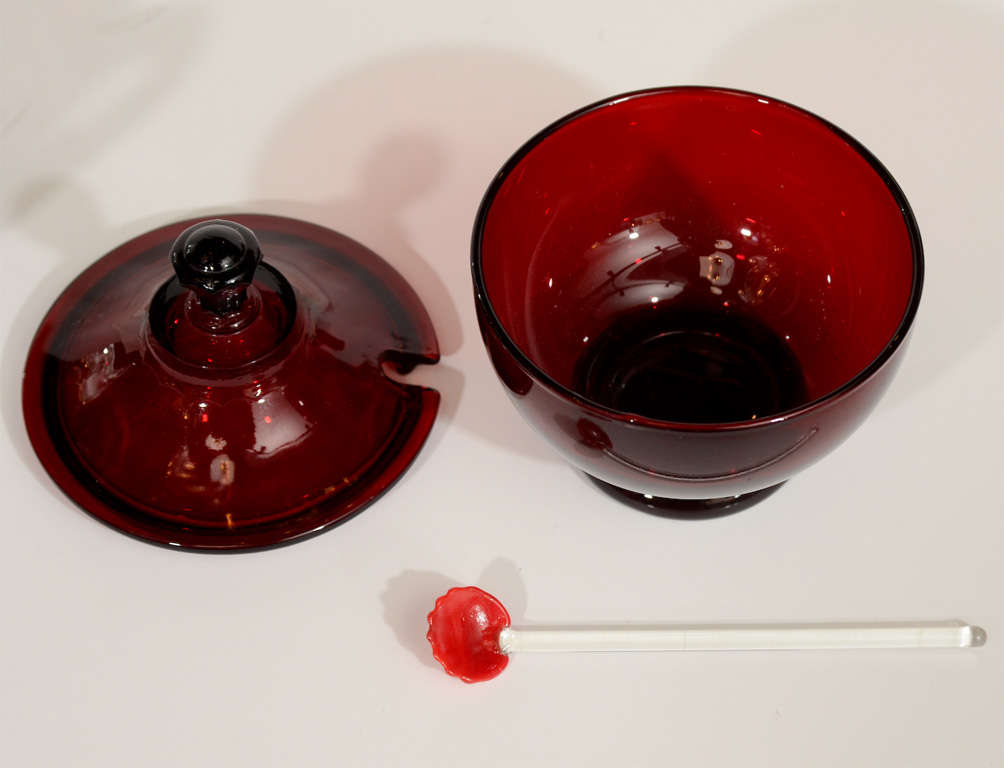 Art Deco Ruby Red Glassware Set 1
