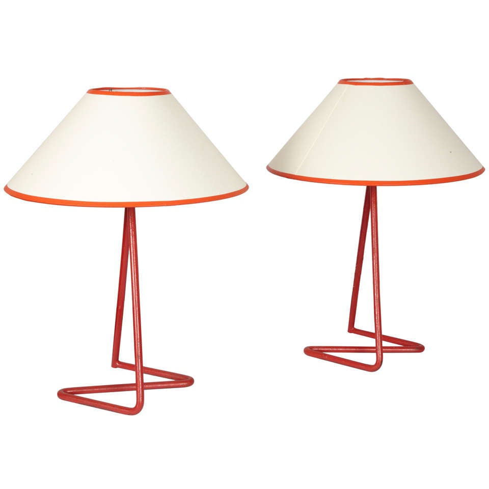 Paire de lampes Jean Royère Zig Zag
