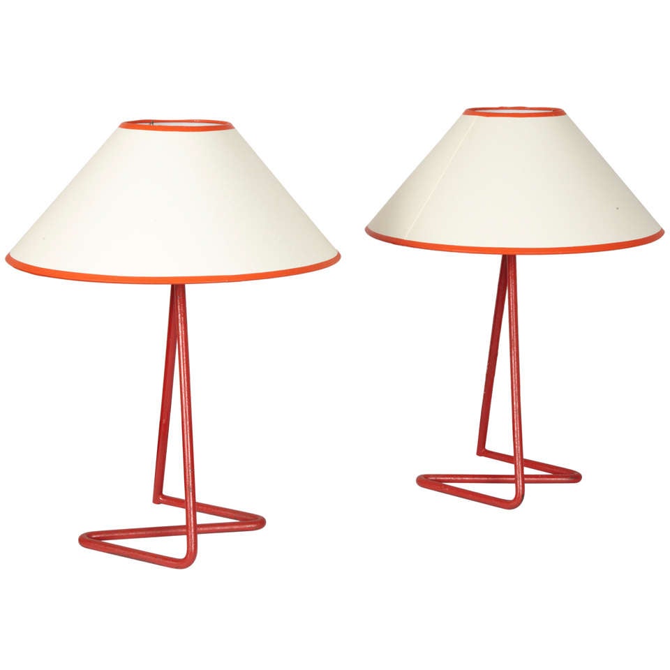 Pair of Jean Royère Zig Zag lamps