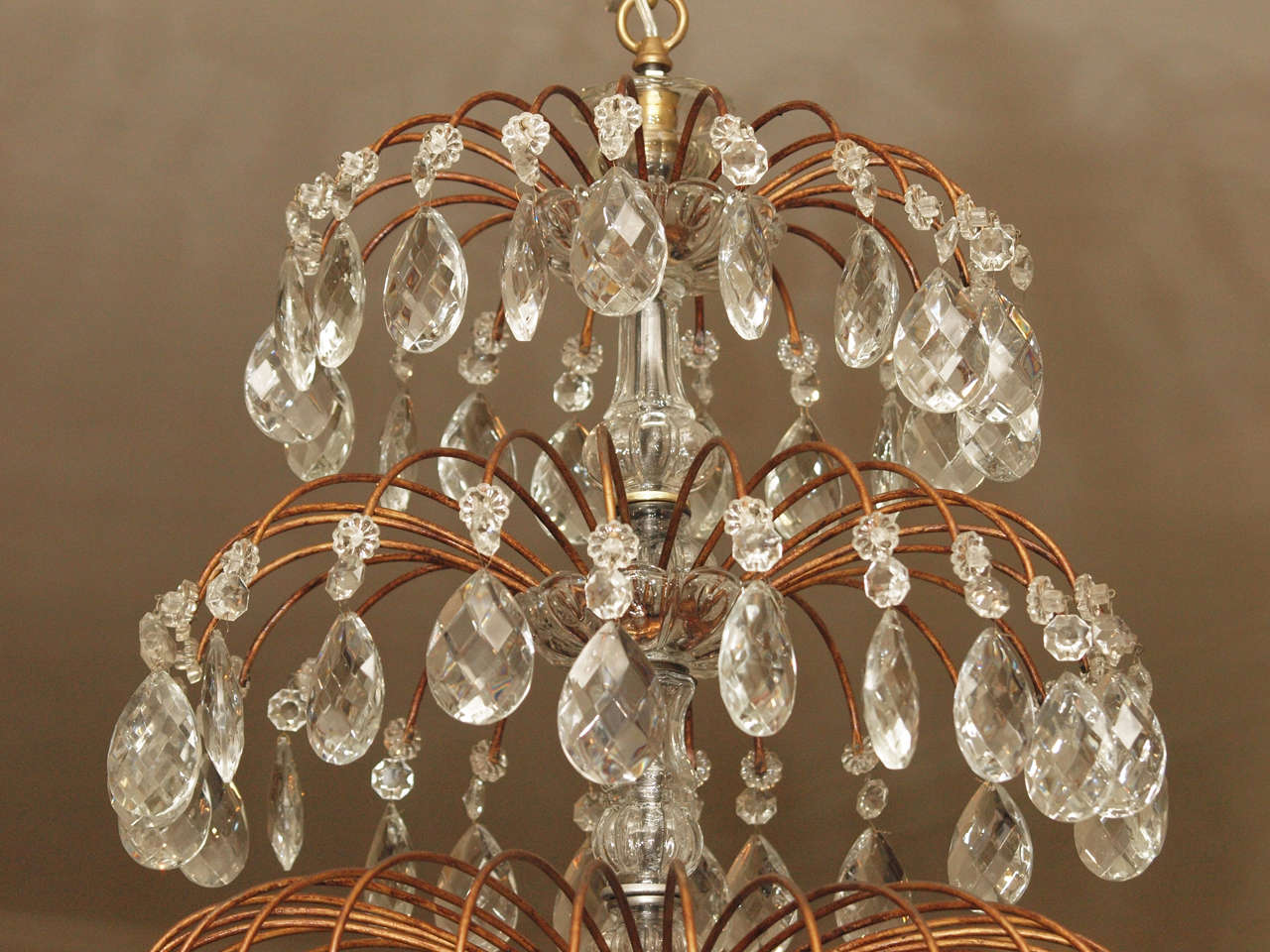 19th Century Italian Eighteen-Light Crystal Chandelier For Sale