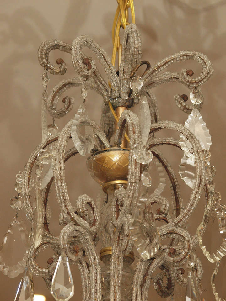 Louis XV Italian Six-Light Crystal Chandeller For Sale