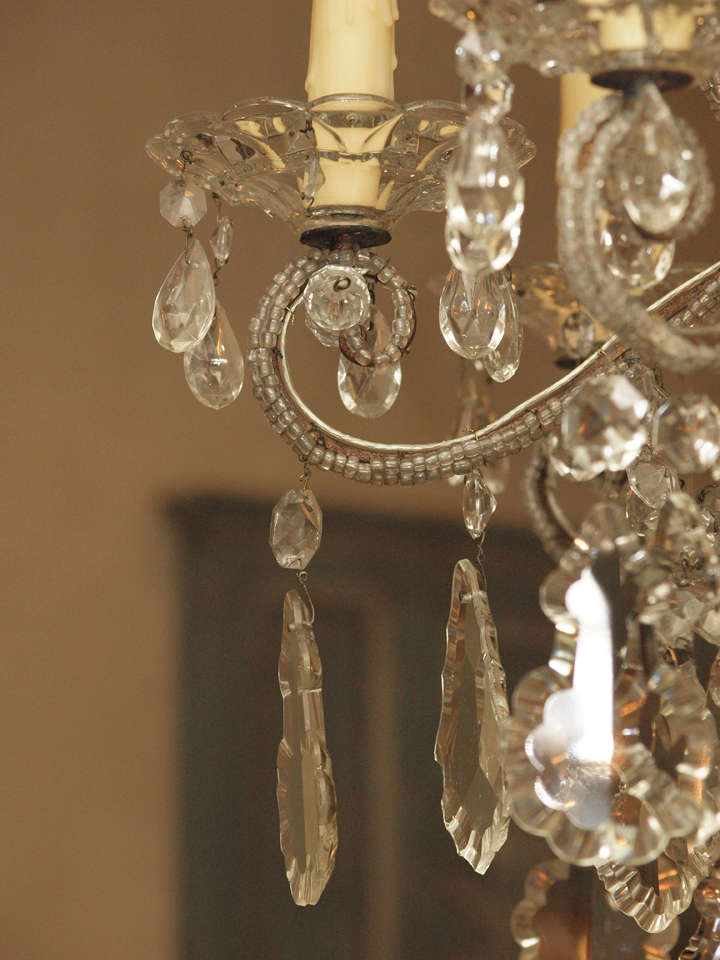 Italian Six-Light Crystal Chandeller For Sale 1