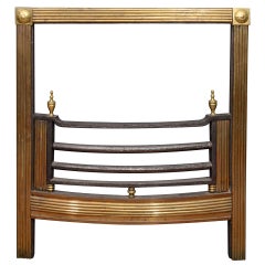 Mid-19th Century Brass Reeded Fire Grate