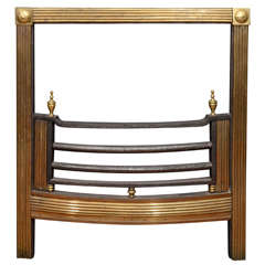 Mid-19th Century Brass Reeded Fire Grate 8