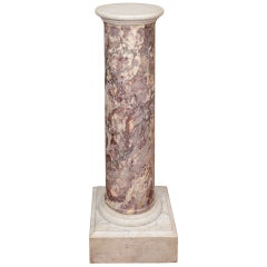 18th Century Breccia Marble Column Pedestal