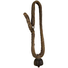 Antique Horse Bell With Thick Leather Strap