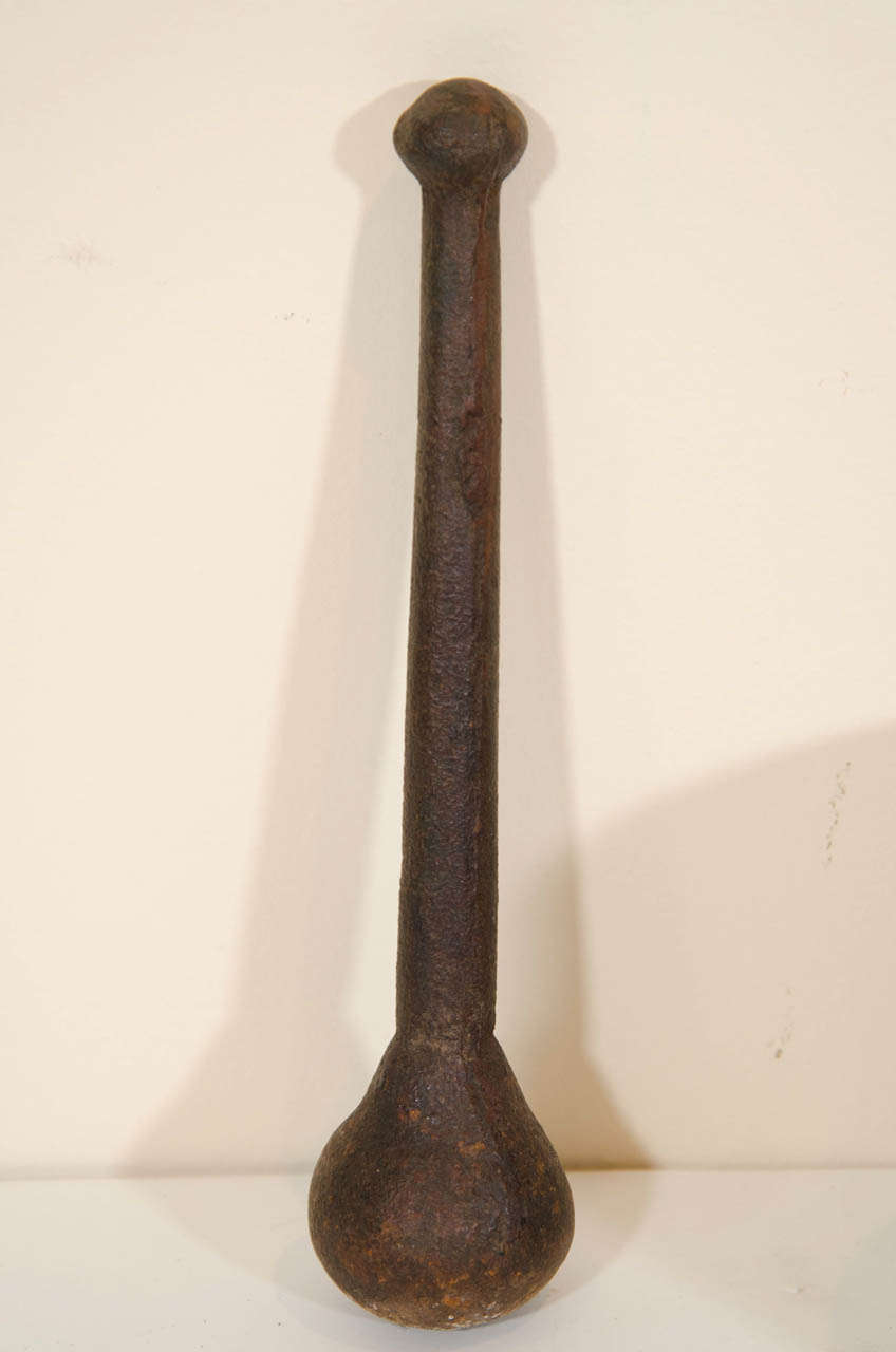 19th Century Cast Iron Mortar and Pestle In Excellent Condition In New York, NY