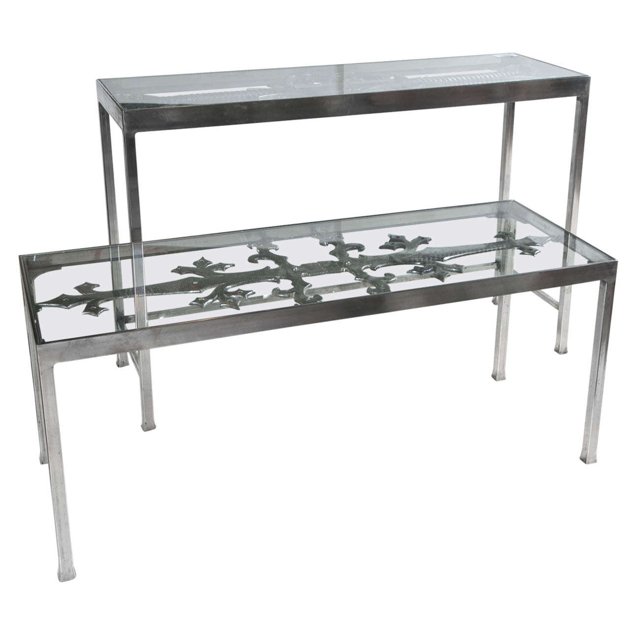 19th c Antique English Church Hinge Sofa and Coffee Tables