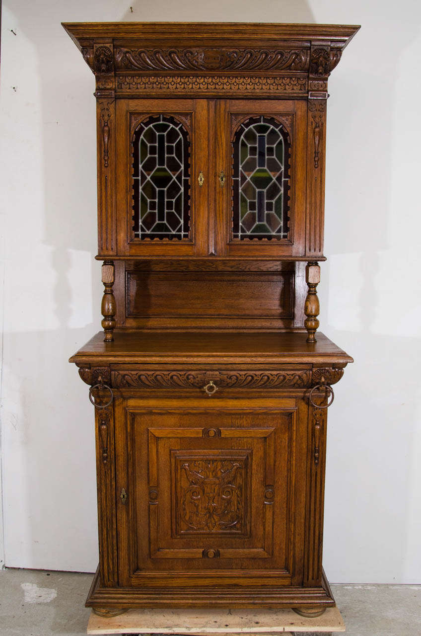 Louis XIV Style Oak Buffet a Deux Corps