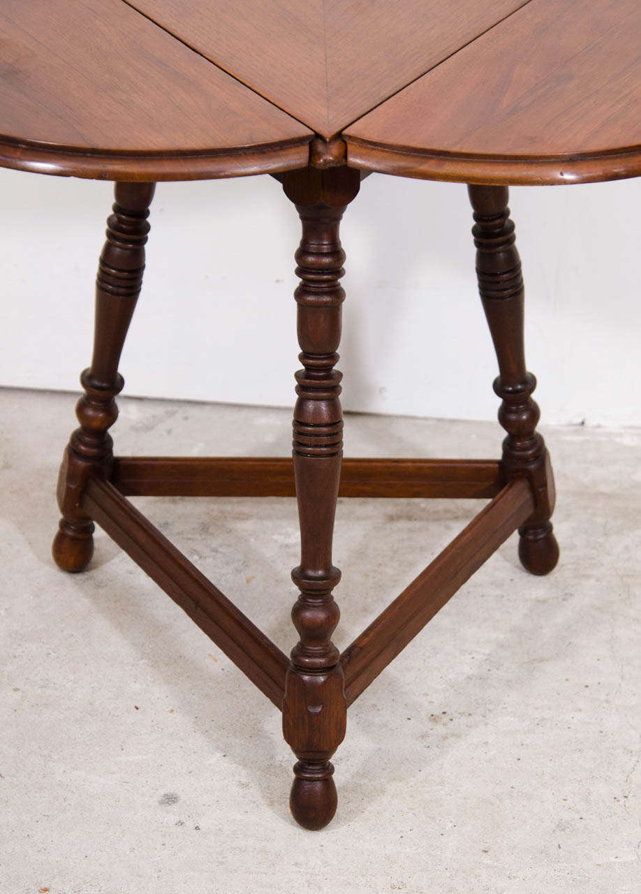 19th Century Antique English Walnut Folding Top Cricket Table For Sale