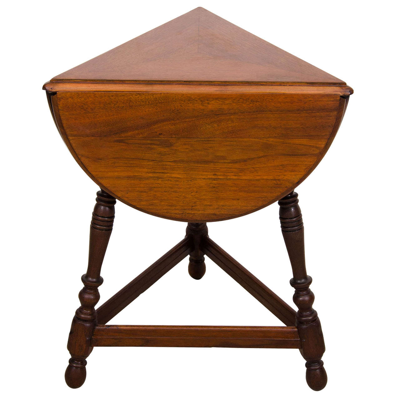 Antique English Walnut Folding Top Cricket Table For Sale